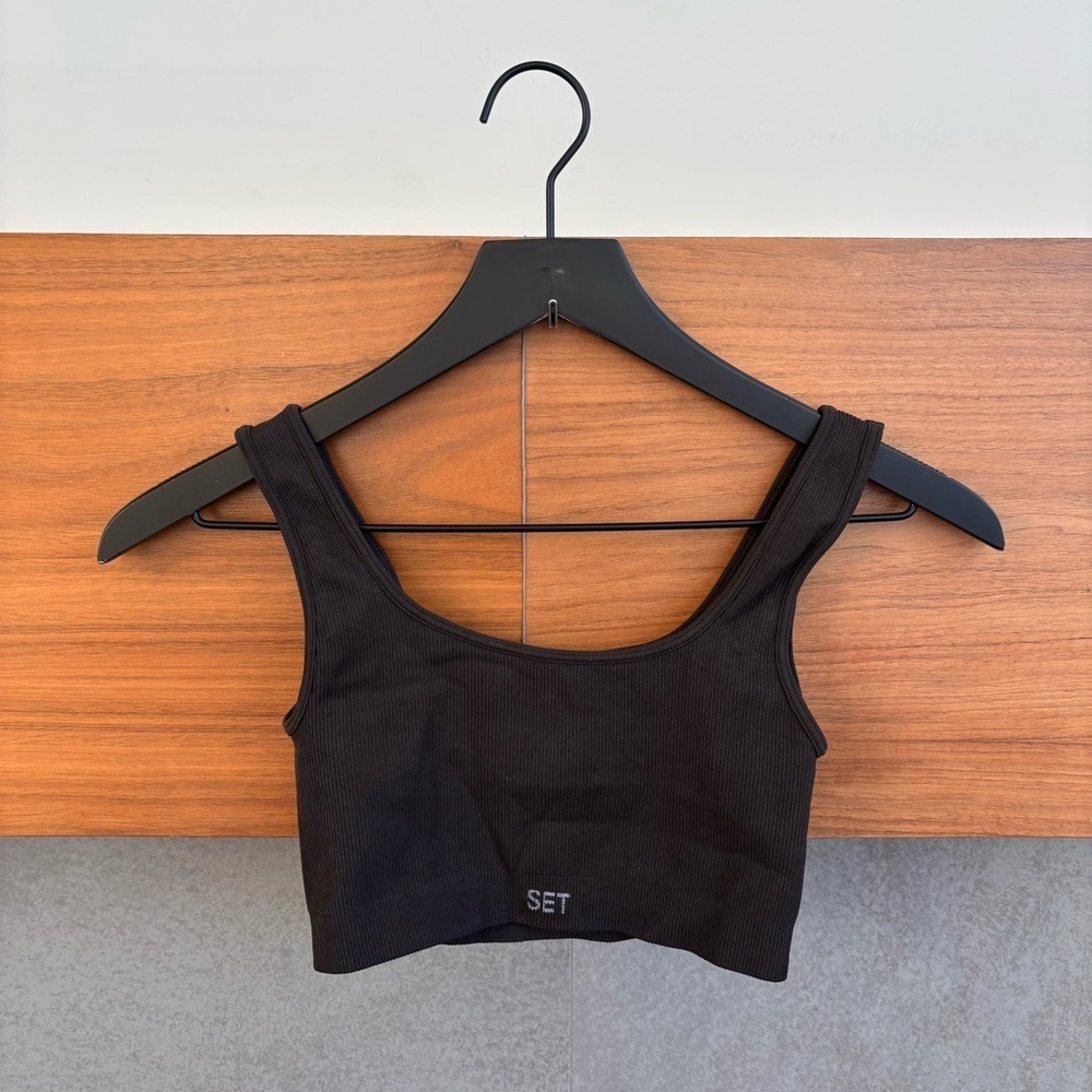 SET ACTIVE Ribbed Sport Bra, Size S